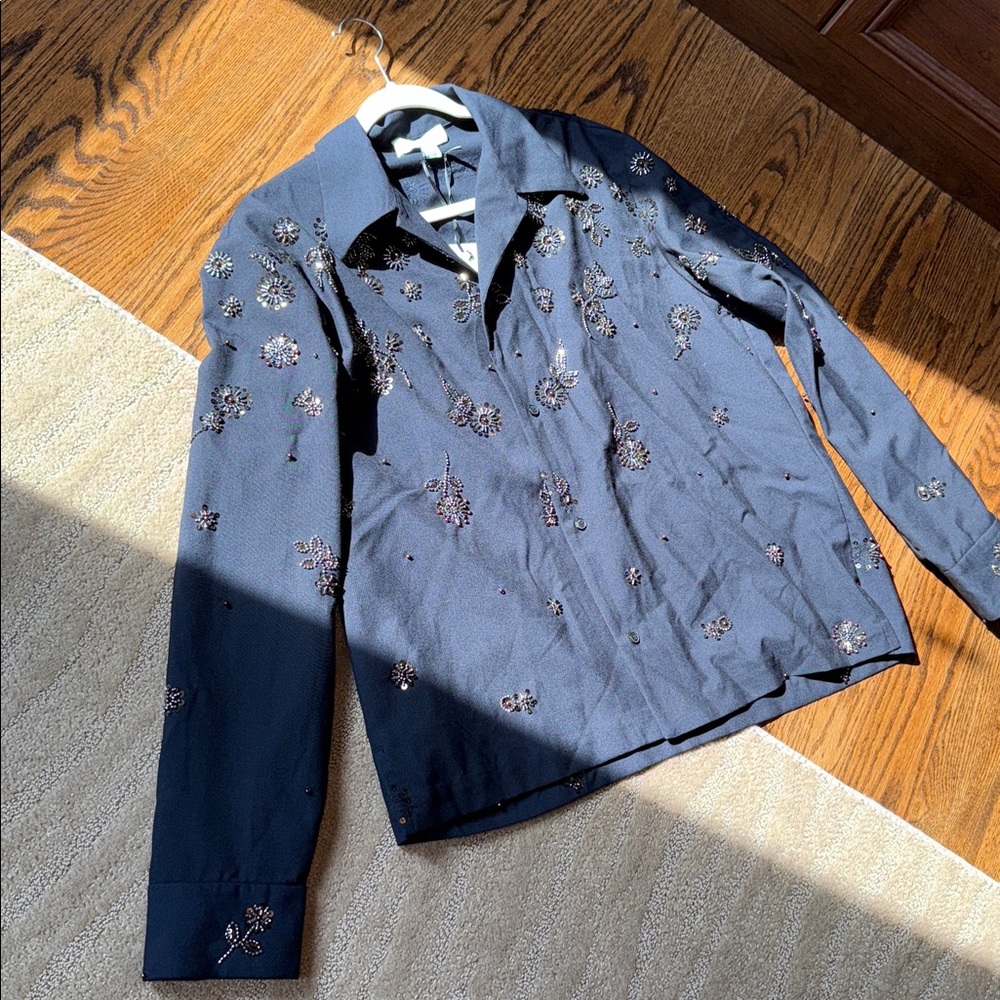 Zara Studio Limited Edition Flowy Sequined Shirt - Picture 6 of 17